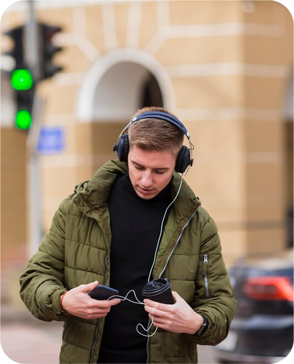 Person doing chores while learning